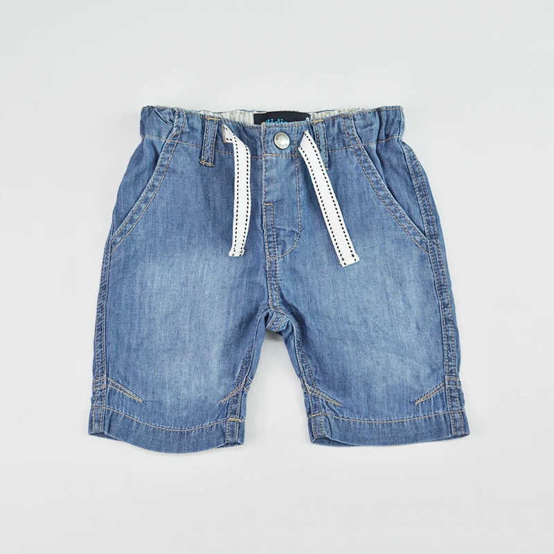 1Boys Denim Shorts Kids Jeans Short Pants Adjustable Waist Light Color Blue Pantalones Toddler Trousers Summer Children Clothing