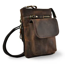 Мужская сумка на пояс Crazy Horse из воловьей кожи, винтажная сумка через плечо, поясная сумка на пояс, поясная сумка для сотового телефона, поясная сумка, кошелек