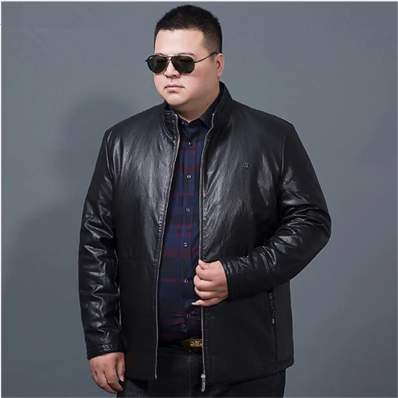 

big size 8XL Men Leather Jacket Genuine Real Sheep Goat skin Brand Black Male Bomber Motorcycle Biker Man's Coat Autumn Spring
