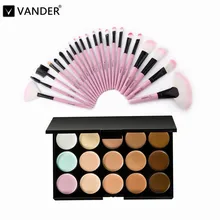 Профессиональная 15 цветов контурная лицевая сторона с кремовой структурой для макияжа консилер Палетка для макияжа Наборы+ 22 шт Maquiagem Макияж Кисти Наборы