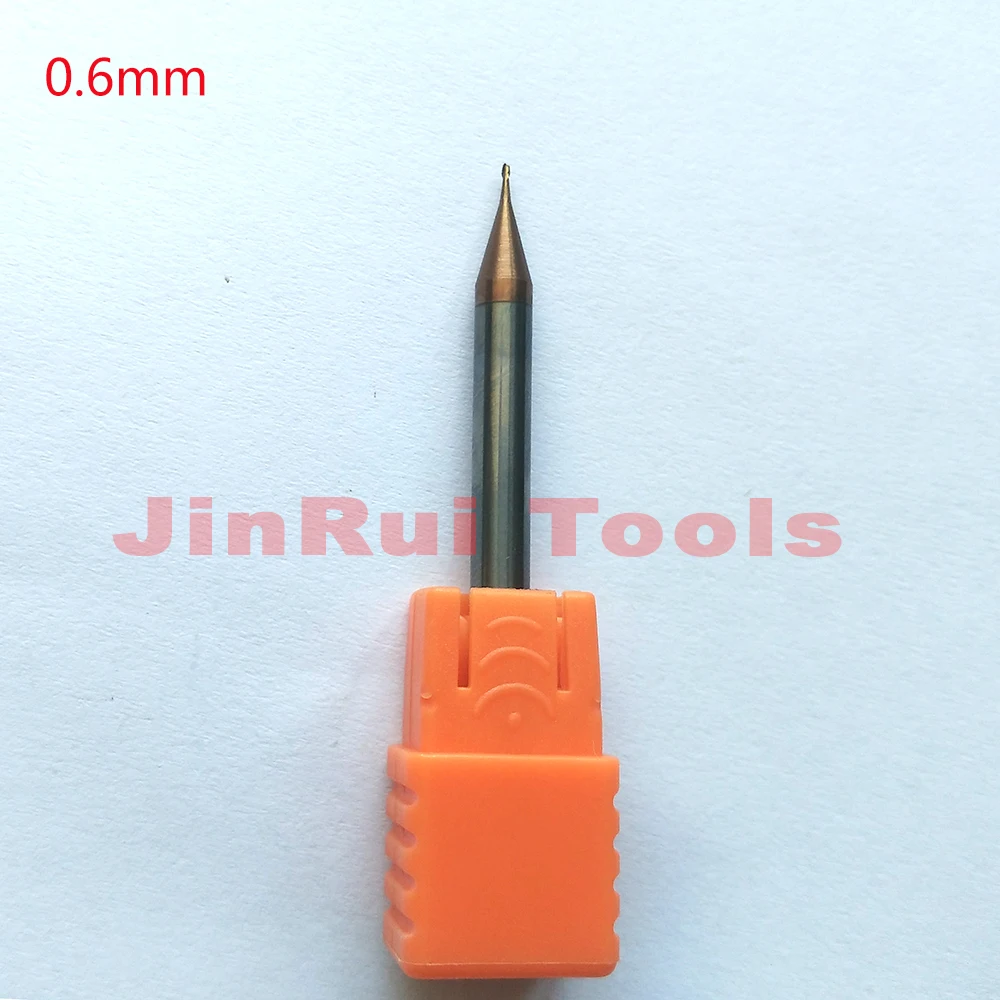 1pc D0.6xD4x50L 0.6mm HRC60 2Flutes micro Flat end mills Solide Carbide