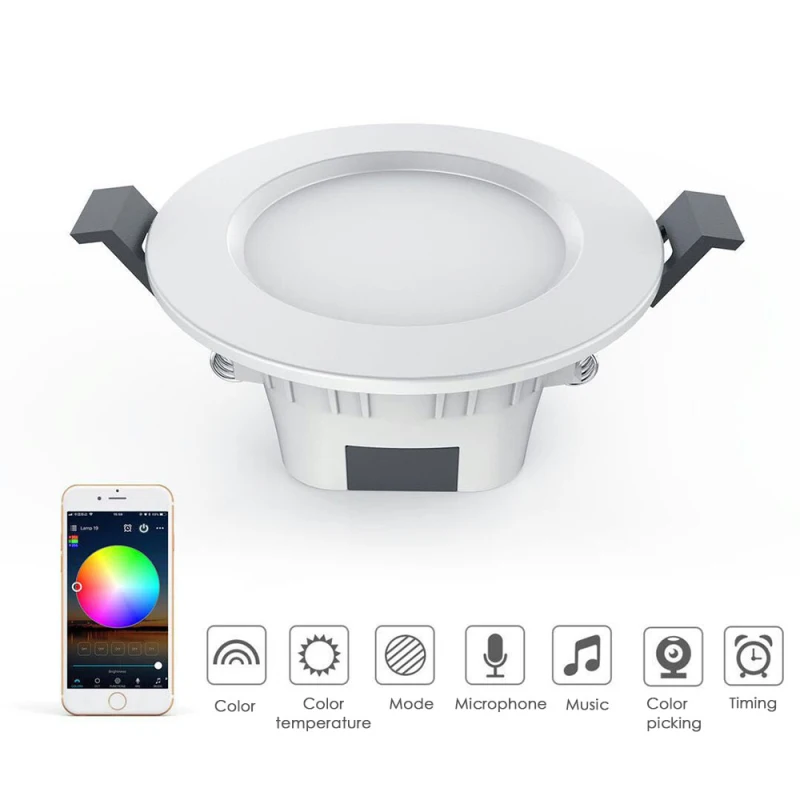 Умный светильник, беспроводной Bluetooth, интеллектуальный светильник, работающий с приложением, пульт дистанционного управления, белый и теплый светильник, умный сменный светильник, лампа