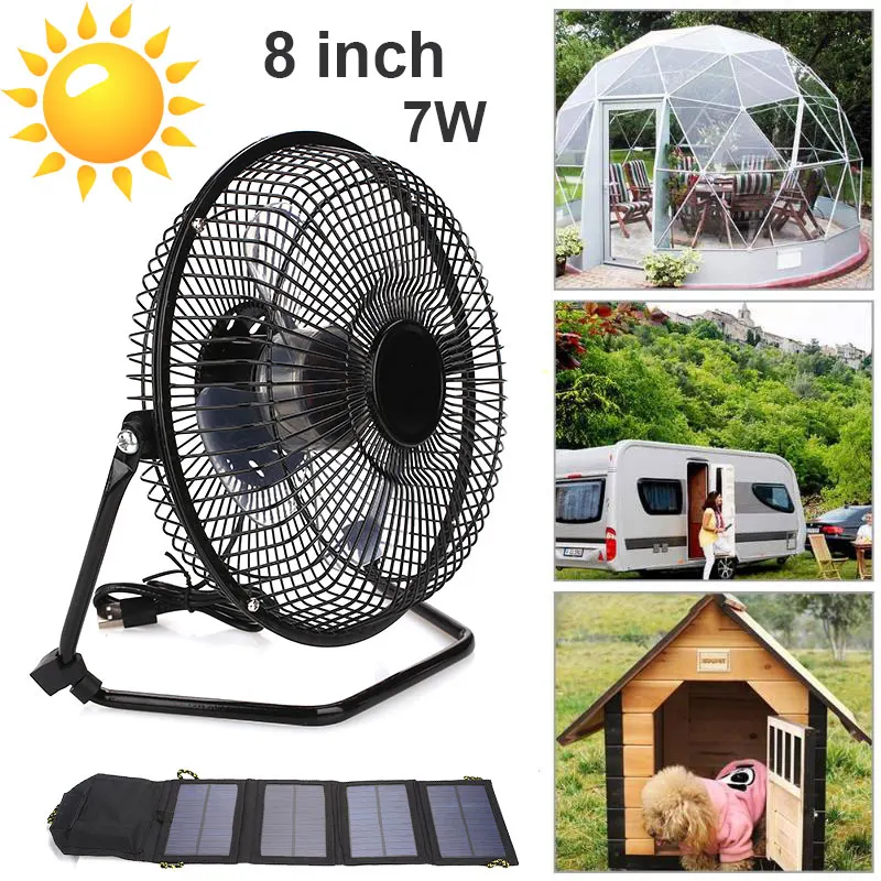 

2019 Drop Shpping Foldable 7W 6.5V Energy Solar Panel with Fan 7W 6.5V Solar Panel + Fan Multifunctional Universal Outdoor