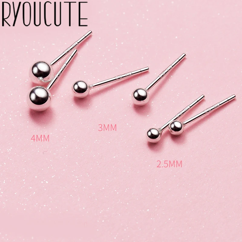 

Sweet 925 Sterling Silver Small Beads Ball Earrings for Women Wedding Jewelry Brincos Pendientes Wholesale