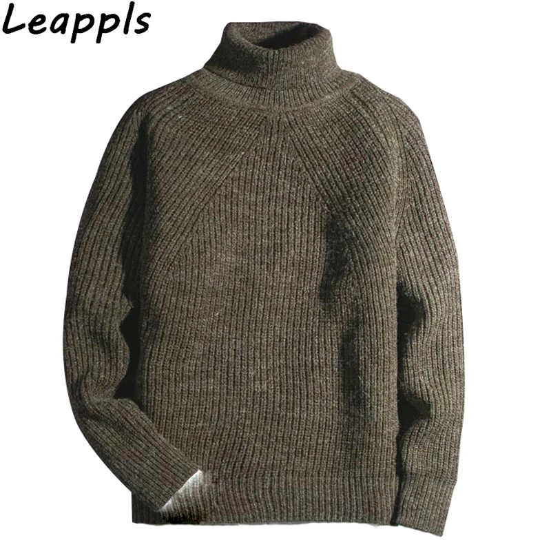 leappls winter Thick Turtleneck mens pullover sweaters
