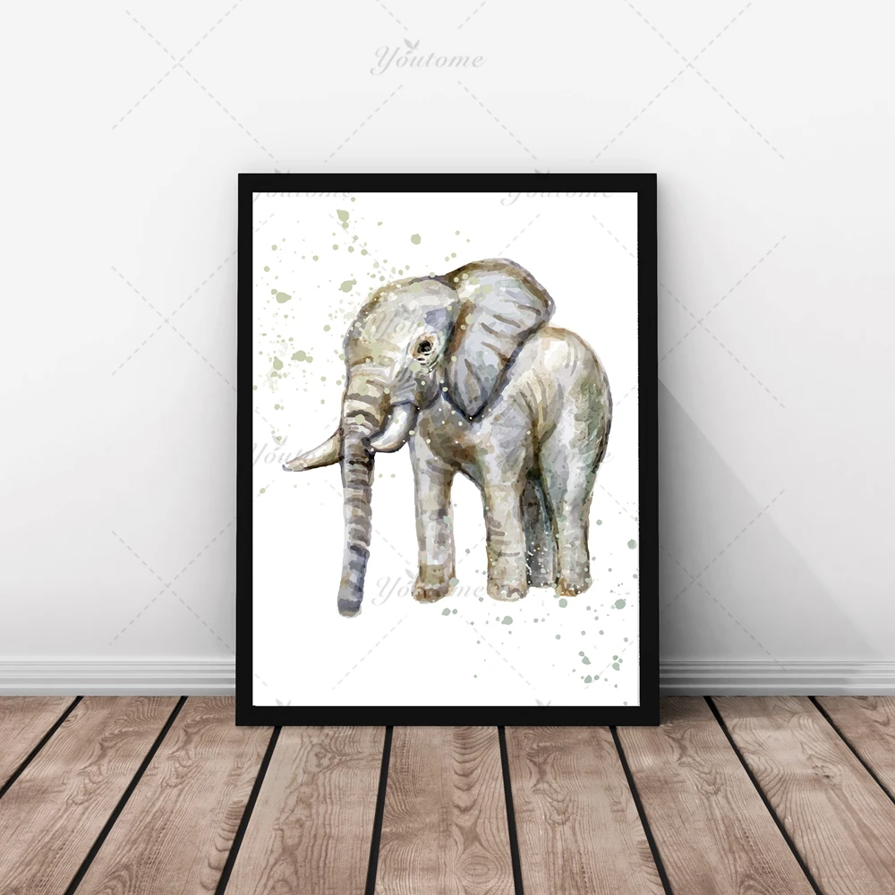 watercolor poster art Nursery Art Print Elephant Baby Modern art Babys