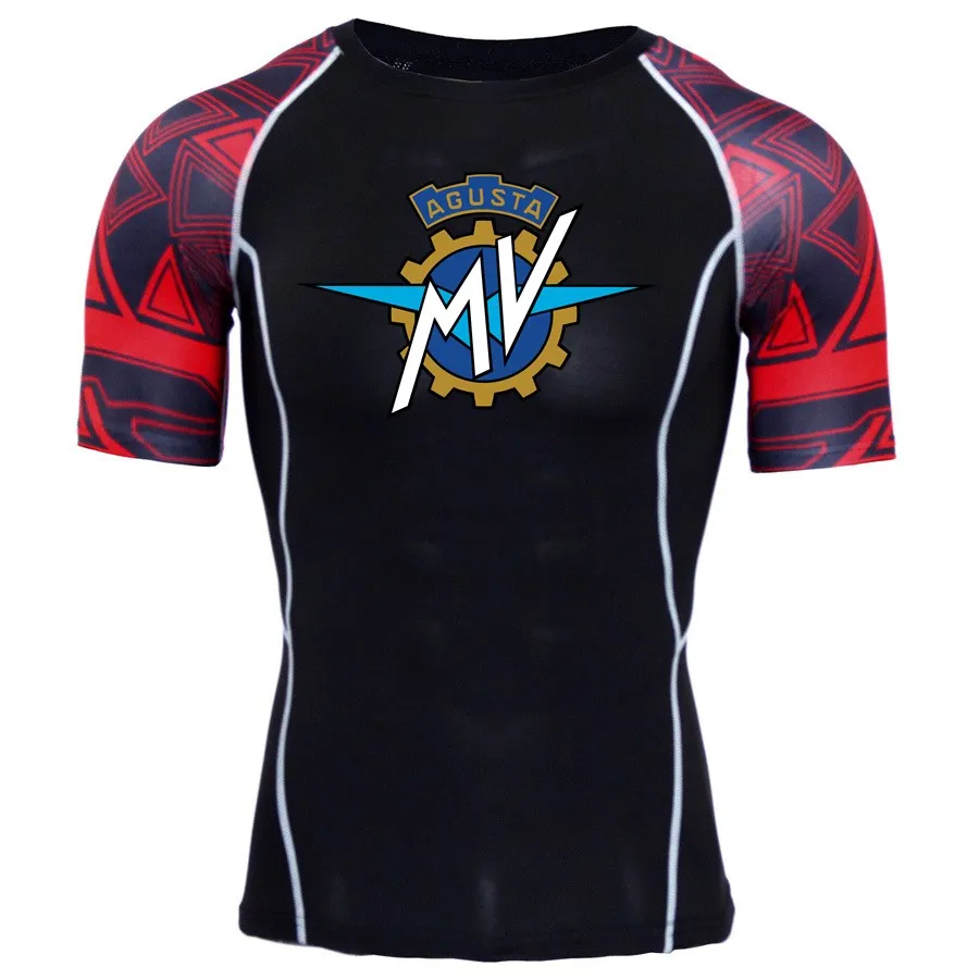 

MV Agusta print Quick Dry Slim Fit Tees Men T-Shirts Compression Tops Bodybuilding Fitness O-Neck Short Sleeve Male tshirt