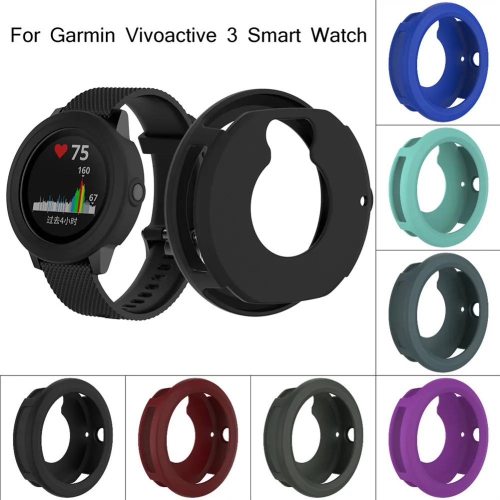 

2018 New High Quality Silicone Protector Case Cover Shell For Garmin Vivoactive3 Smart Watch Diameter 45.4MM