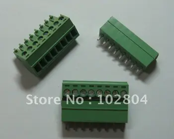 

60 pcs Screw Terminal Block Connector Pitch 3.81mm 8 pin/way Green Color Pluggable Type