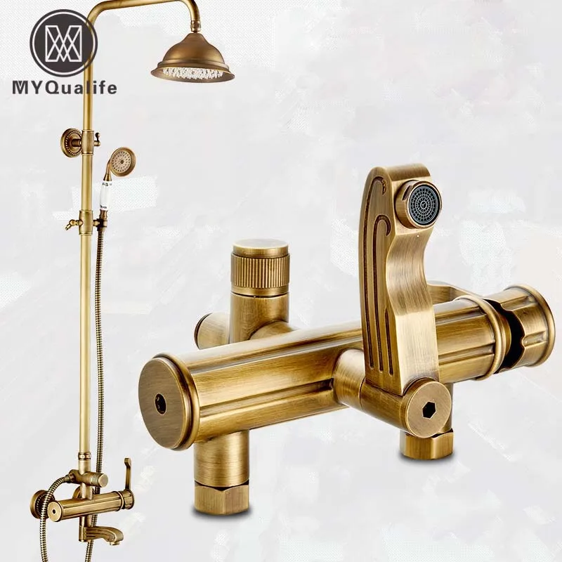 High end 8" Rainfall Shower Bath Shower Faucet Set Single Handle In