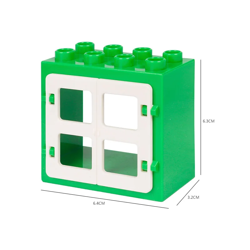 Большой размер DIY городской дом дверь окно цветок строительный блок замок собрать совместимый дом Duploingly игрушки для детей подарок для детей - Цвет: 1pcs block - 6