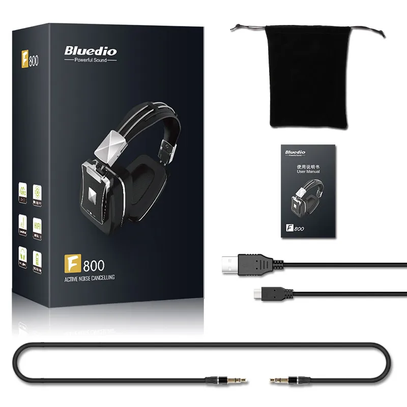 Наушники Оригинал Bluedio F800 активного шумоподавления Bluetooth наушники Junior ANC edition