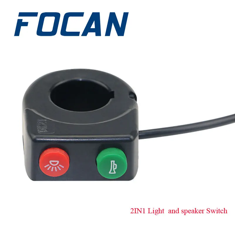 

7/8'' 22mm Motorcycle Bike Handlebar On Off Button Head Spot Fog Light Switch electric bicycle handle switch light +horn