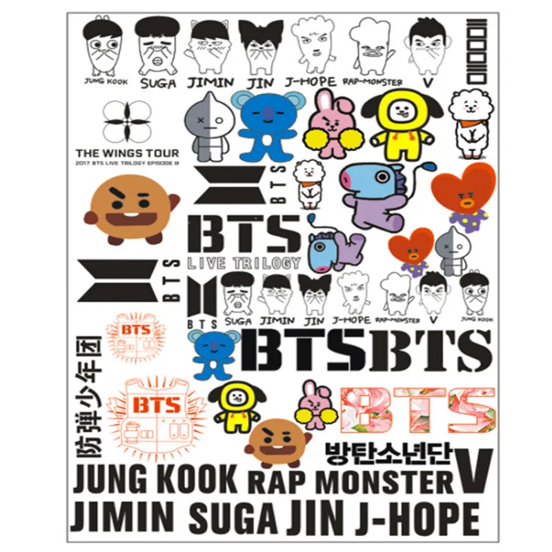 Oppa магазин новых BTS bangtan мальчиков Jung Kook же пункт водостойкие татуировки stickerin |