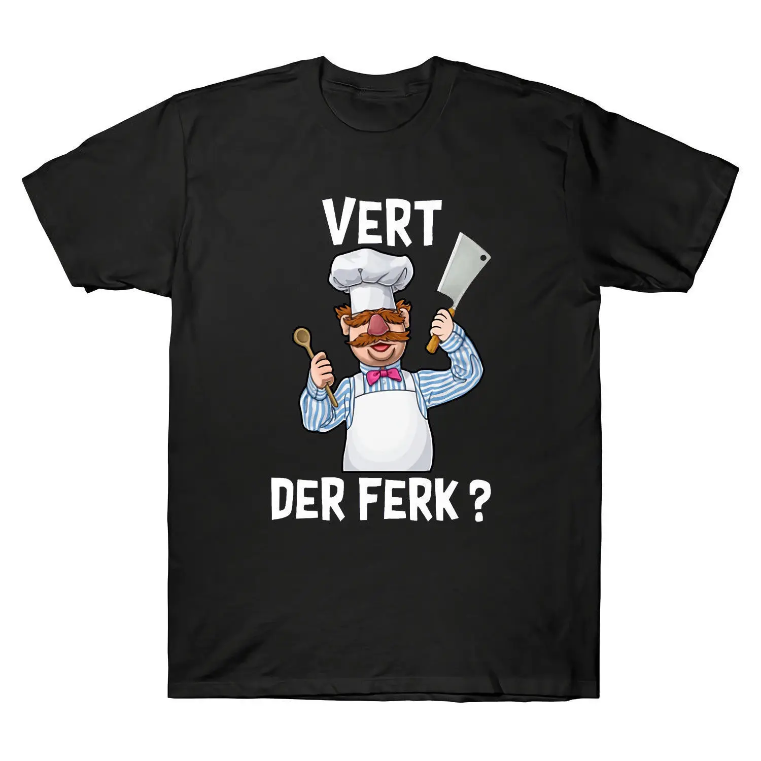 

Swedish Chef Vert Der Ferk Men Black TShirt M-3XL