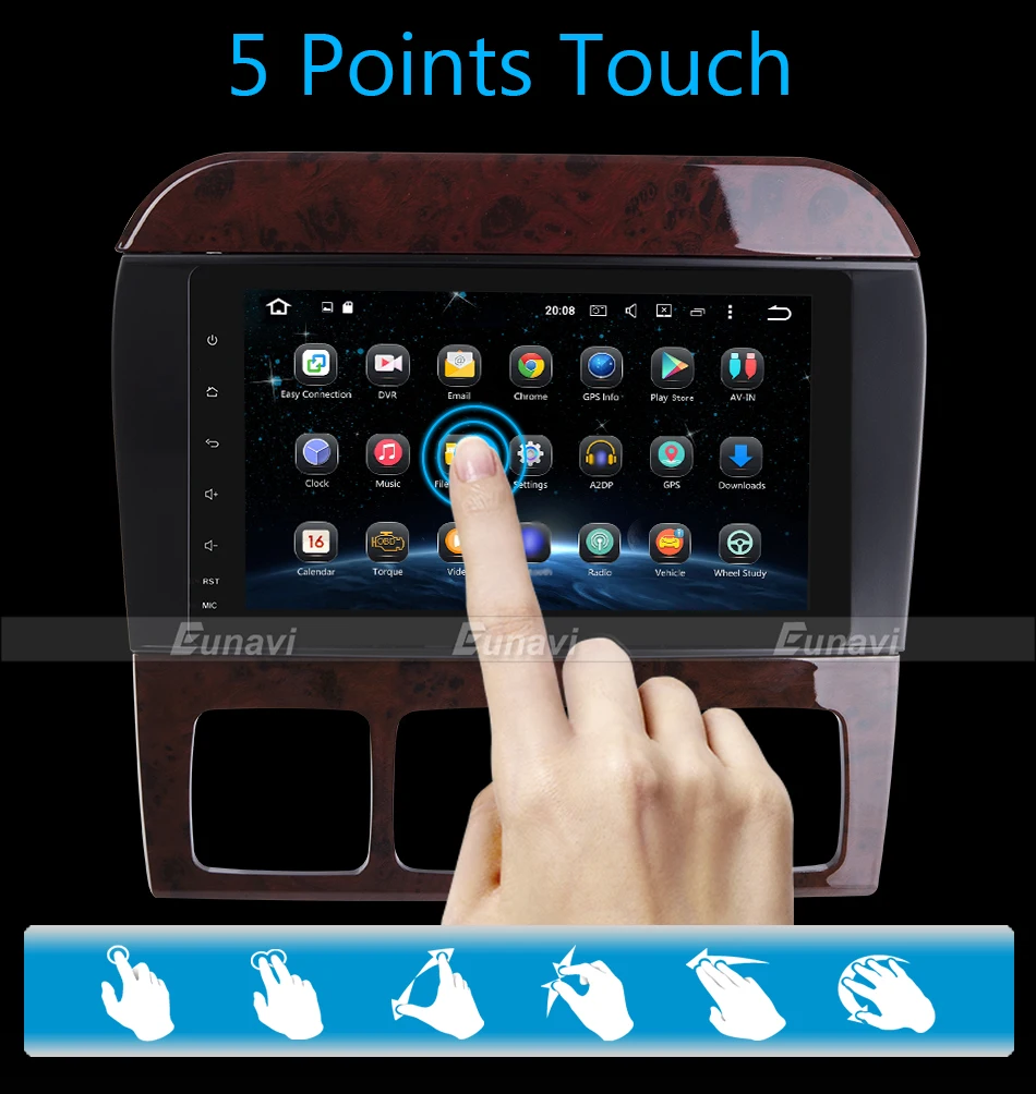 Perfect Eunavi 4 Core 2 Din Android 7.1 Car Radio Stereo Player GPS Navigation For Mercedes-Benz S-Class W220 CL-Class W215 Bluetooth 7