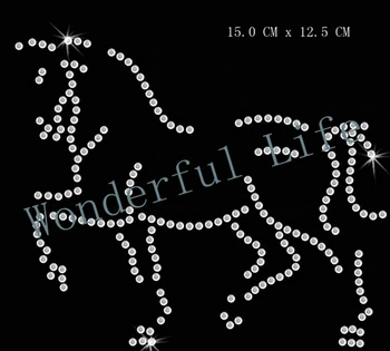

New product free shipping Rhinestones Heat Transfer Design Iron On Motifs 20pcs per lot