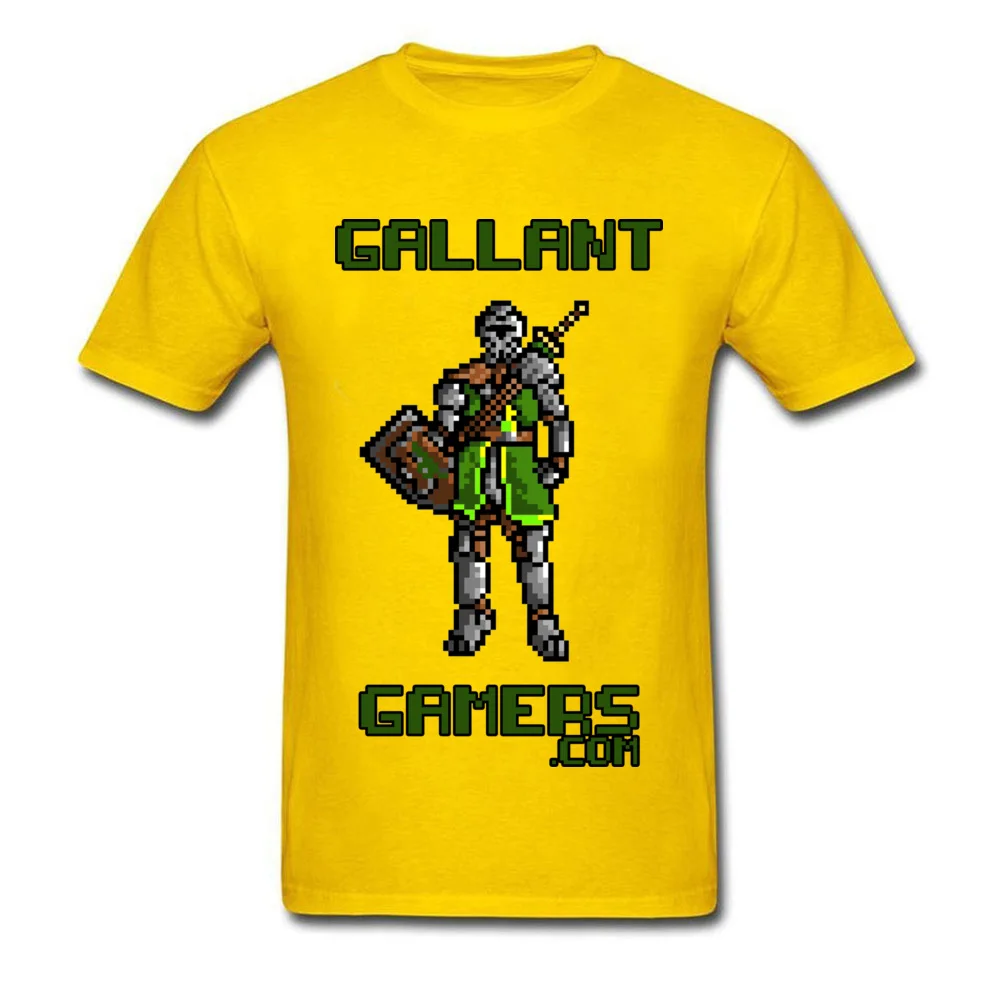 Fitted Men T-shirts 8Bit Knight Classic Tops Tees 100% Cotton Short Sleeve Printing Tops & Tees Round Neck Drop Shipping 8Bit Knight yellow