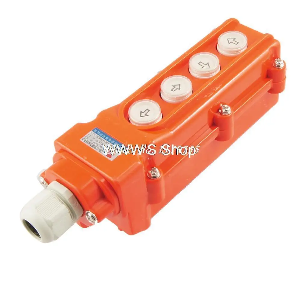 

AC 250V 5A Hoist Crane Pendant Pushbutton Switch Up Down Rainproof 4 Button