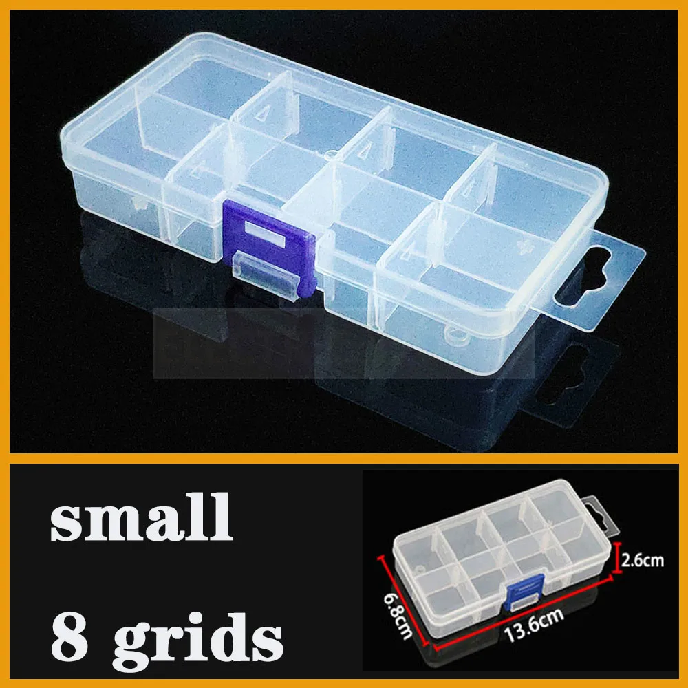 

Plastic Box small 8 grids Adjustable Compartment Jewelry Earring Bead storage case Screw Holder Case Display Organizer Container