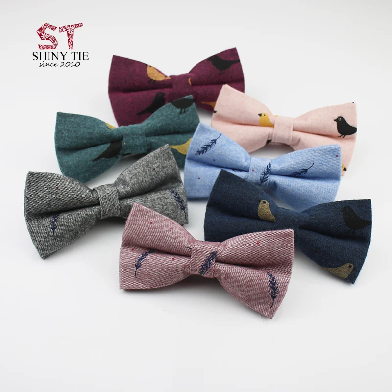 

2018 New Design Bird Bow Tie Men's Cotton Leisure Butterfly 12*6CM Handmade Vintage Animal Print Tuxedo Cravat Groom Party Gift