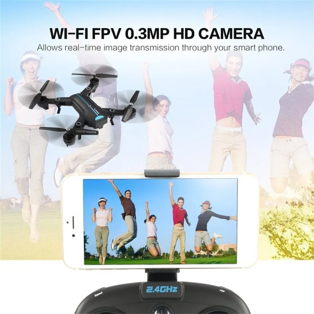 A6W Складная RC Drone 2,4 GHz Wi-Fi FPV с 0.3MP Камера живое видео Самолеты RTF Quadcopter RC вертолеты Дети/взрослых открытый игрушка