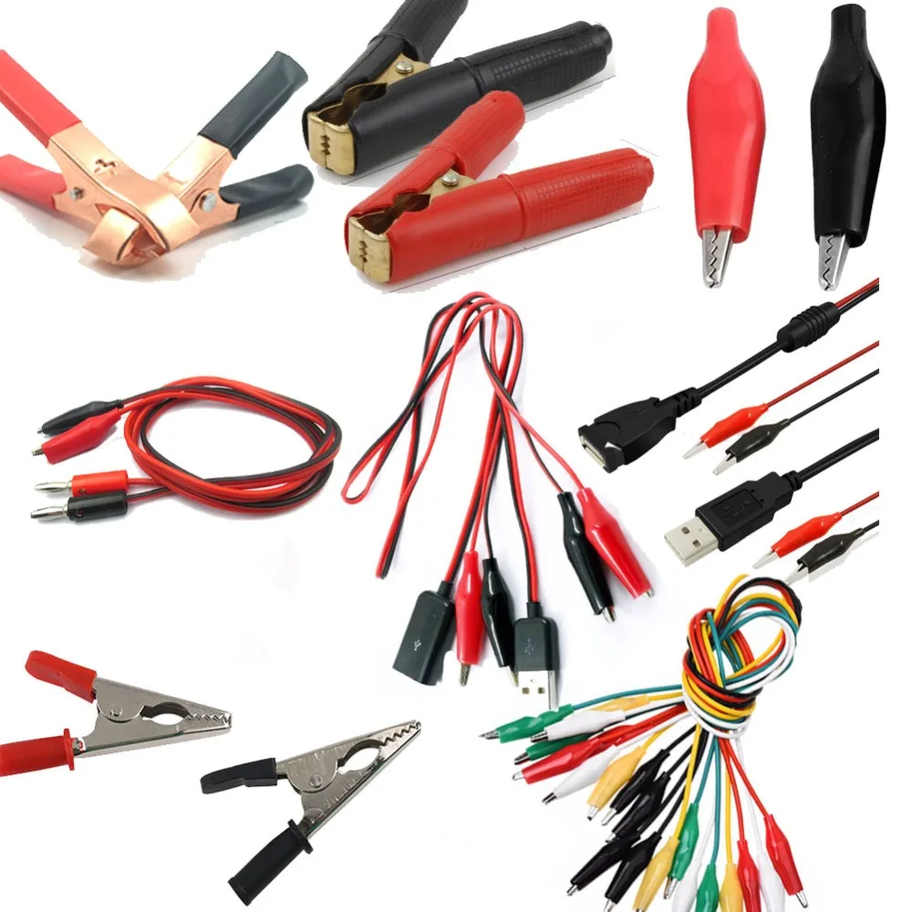 

New Alligator Clips Electrical DIY Test Leads Alligator Double-ended Crocodile Clips Roach Clip Test Jumper Wire ZK35