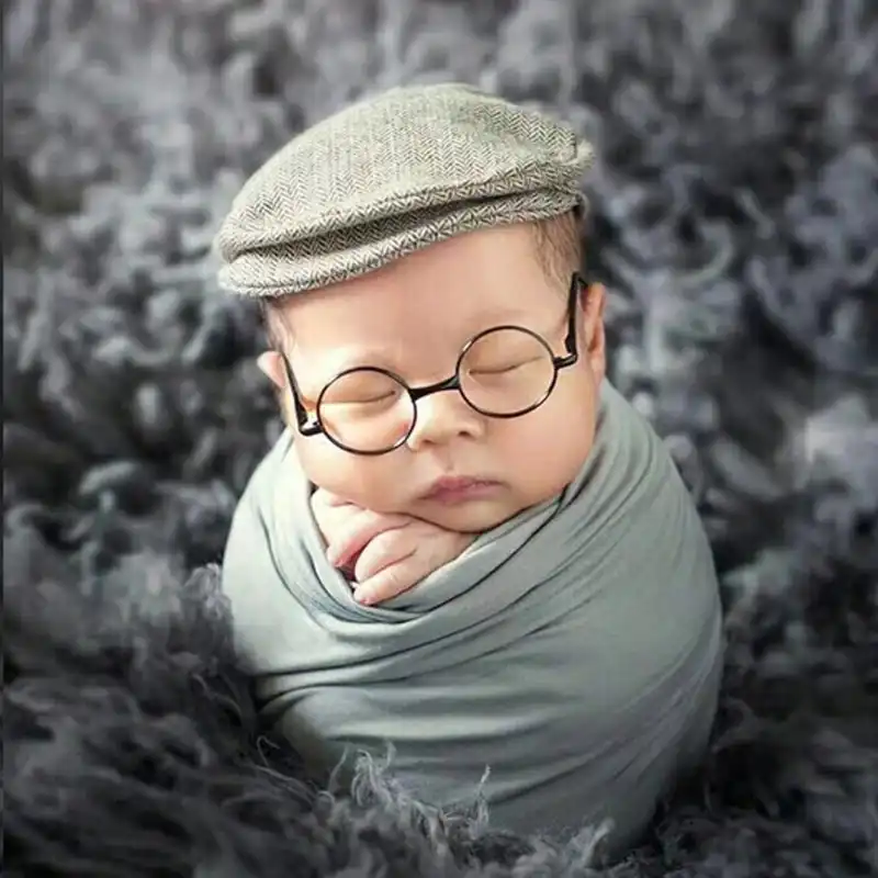 MEIYIN Vintage Newborn Baby Girl Boy Flat Glasses Gentleman Photography Props Baby Photography Glasses