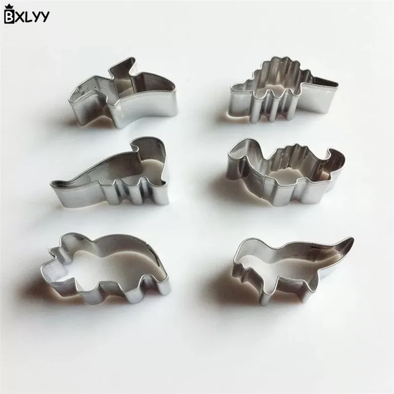 Bxlyy инструмент для выпечки динозавр 6 pc для резки печенья штамп бытовой печенья измельчитель, кухонный гаджет овощерезка торт Декор Tools.7z
