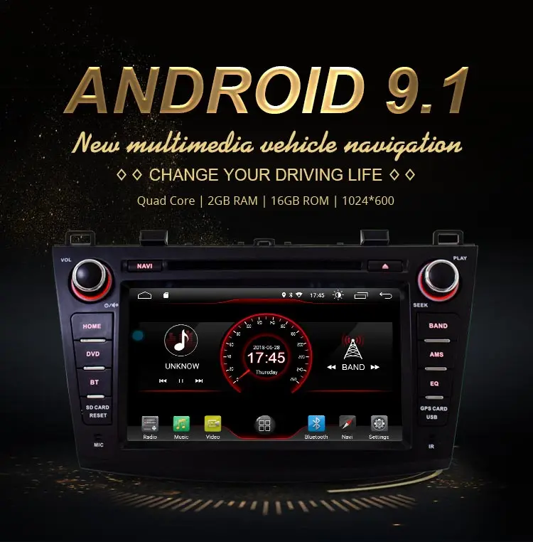 Perfect JDASTON Android 9.1 Car DVD Player For Mazda 3 Axela 2010 2011 Multimedia GPS Navigation 2 Din Car Radio Stereo Autoaudio IPS 1