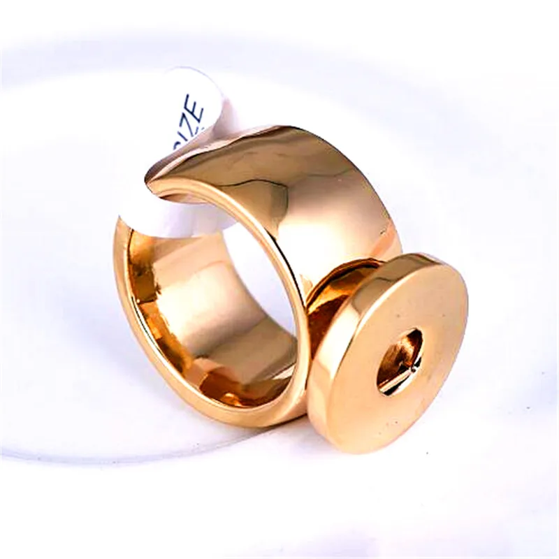 

Rose Gold King Of The Snap Ring Jewelry Fit 18mm 20mm Button High Quality Metal Snap Button Ring For Women Girl Friend DIY Party