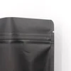 Multi-size 50pcs Heat Sealable Zipper Top Food Coffee Storage Bags Matte Black Aluminum Foil Stand Up Zip Lock Plastic Bag Pouch 6