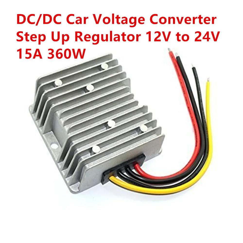 

Waterproof DC/DC Car Voltage Converter 12V Step Up to 24V 15A 360W Power Supply