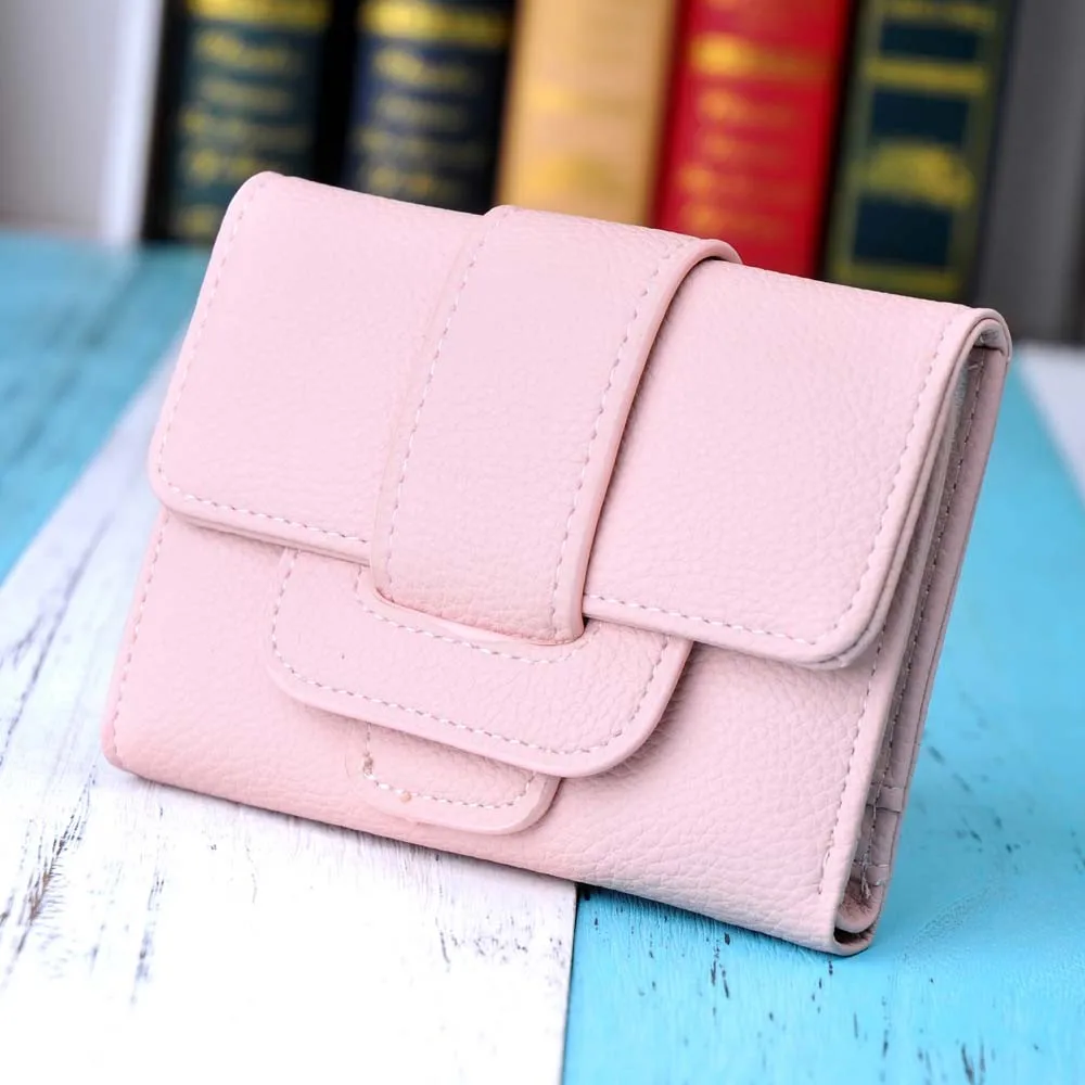 

best sale Women Wallet Leather Lichee Pattern Hasp Coin Purse Short Wallet Card Holders Carteira