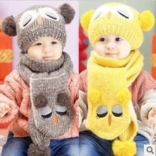 cap hats for children Portable Popular Set Winter Baby Hat Boy Girl Kids Warm Hat Cap