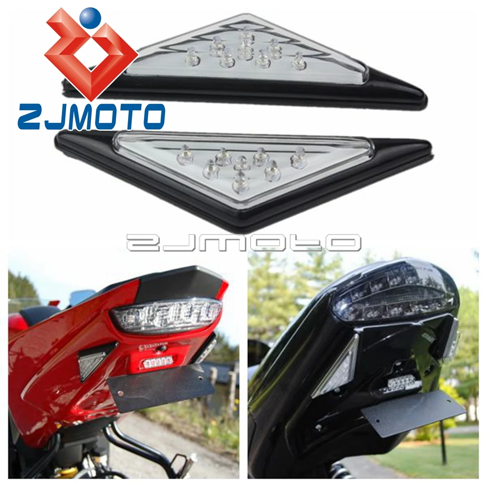 

Universal triangle stickers LED Flash Mount Motorcycle Turn Signals Indicators Signal brake Lights Blinker