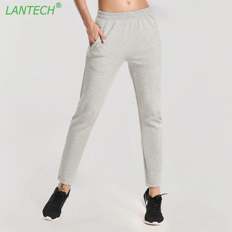 

LANTECH Women Running Ninth Pants Ankle Banded Pants Pocket Sports Yoga Run Sportswear Fitness Exercise Gym Pants Clothes