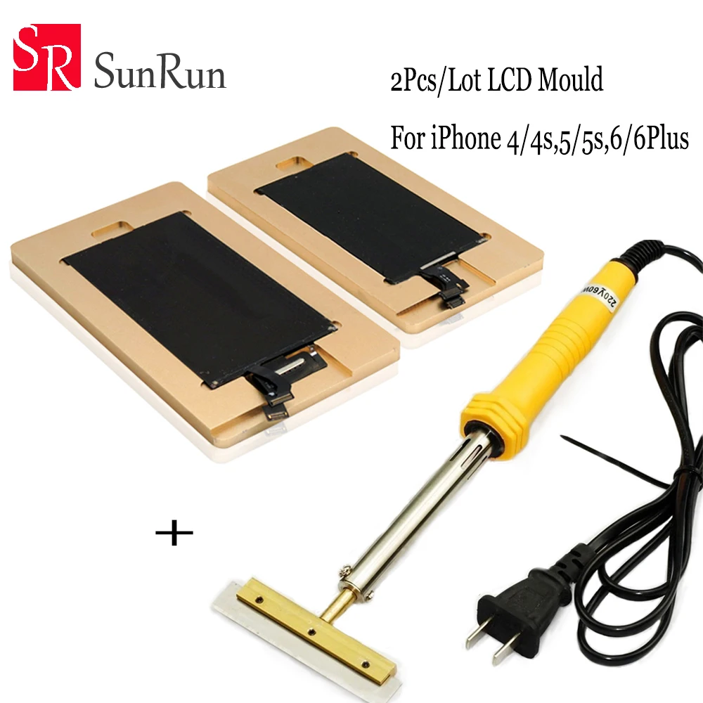 

Free Shipping 2pcs/lot remove glue mould for Iphone 4 4s 5 5s 5C 6 6plus LCD screen repair + 60W Remove UV glue soldering iron