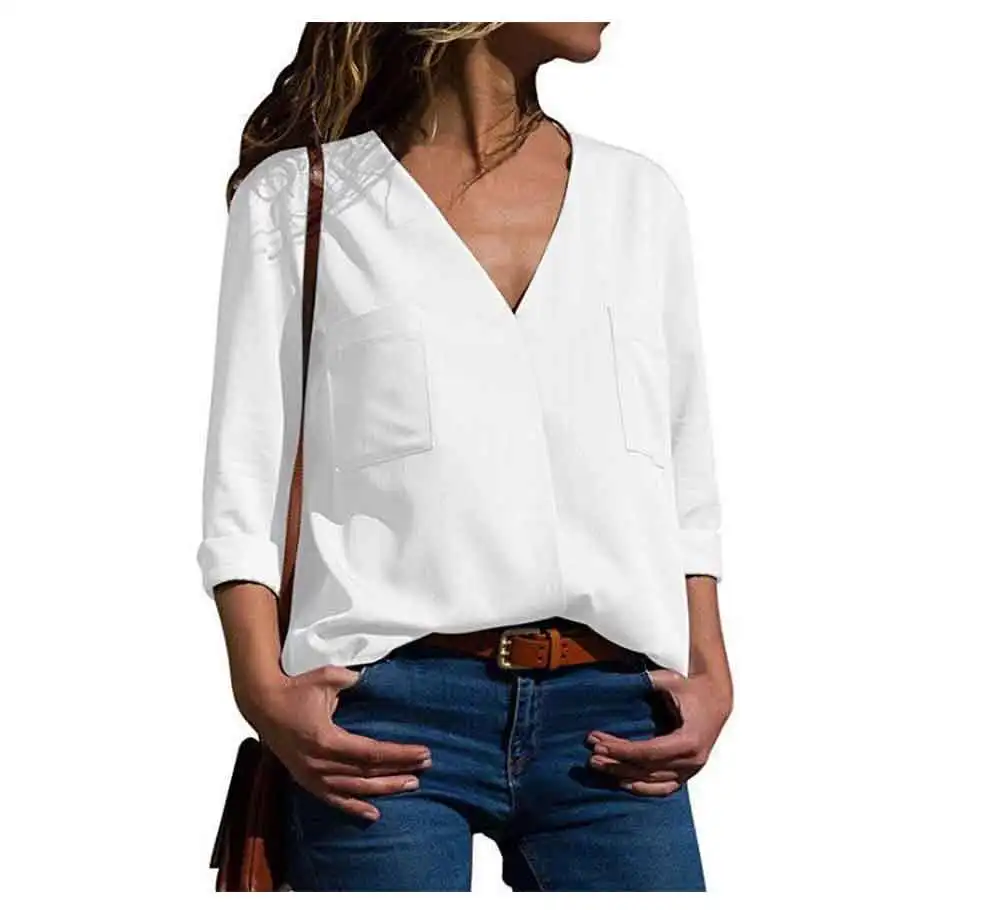Women Summer Blouses Long Sleeve Shirt Chiffon Blouse Shirt Casual Tops Blusas Femininas Plus Size 2019 Fashion Ladies (8)