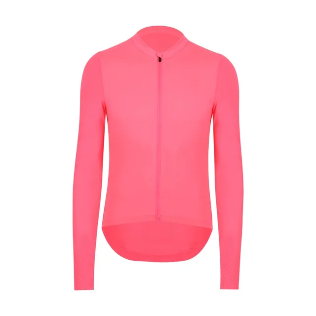 Cheap 2018 NEWEST PINK PRO Team Long Sleeve Aero Jersey race cycling jersey bicycle slim cycling clothes Italy mesh fabric sleeve