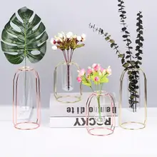 TECHOME железный держатель для растений в скандинавском стиле зеленая стеклянная подставка для растений домашний стол орнамент Золотая Роза Золотая железная ваза стильный подарок для дома