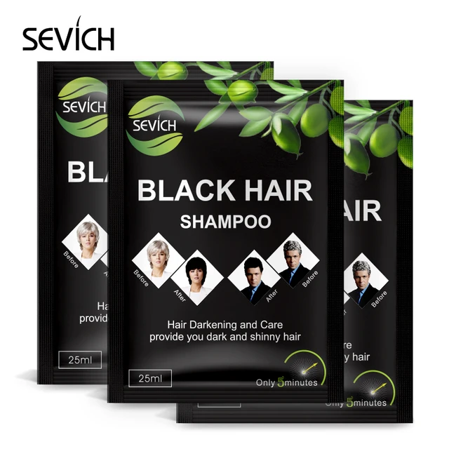 Sevich Fast Black Hair Shampoo 5 Mins Dye Hair Into Black Herb Natural Restore Colorant Shampoo
