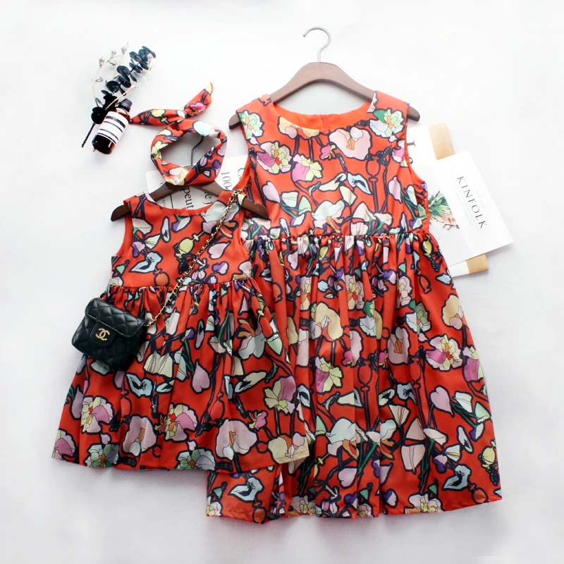 

Family Matching Outfits Dresses 2017 summer brand Mum and daughter dresses Casual Bohemian Mom Daughter Dress Clothes for Girl