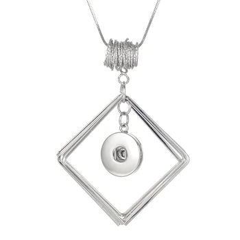 

10pcs/lot DIY interchangeable Ginger Snap Buttons Pendant Necklace Fits 18 - 20 mm Snap Buttons Wholesale NN-680*10