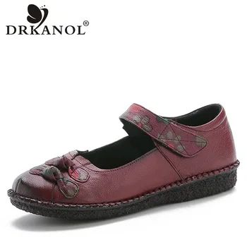 

DRKANO 2020 Big Size 35-41 Vintage Genuine Leather Women Shoes Handmade Loafers Women Flat Shoes Moccasins Female Fashion Flats