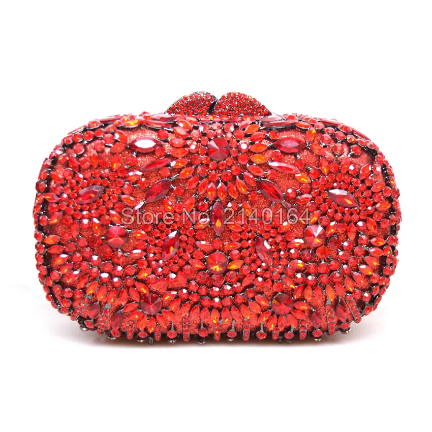 Красные женские клатчи коробка фигурная вечерняя сумочка Soiree Pochette сумочка клатч в кристаллах шикарные вечерние сумки сумка-мессенджер с цепочкой(88304-D - Цвет: red
