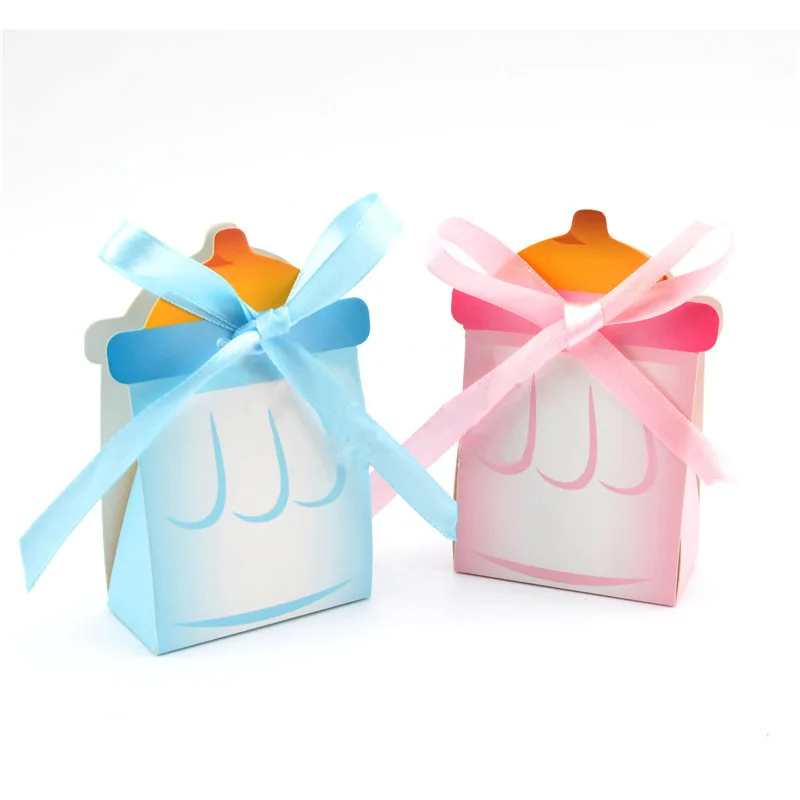Online 50 Buah Lot Botol Susu Bayi Kotak Permen Merah Muda Gadis Biru Anak Laki laki Bayi Shower Baptisan Pembaptisan Hadiah Ulang Tahun Pesta Souvenir B
