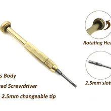 Горячая распродажа! Латунный корпус, высокое качество, отвертка с 2,5 мм магнитным сменным наконечником