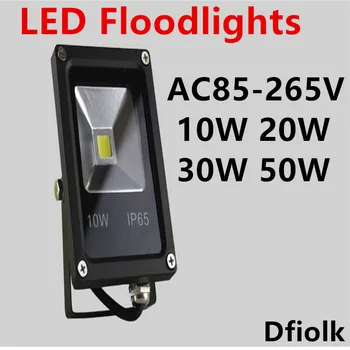 

ultrathin LED flood light 10W 20W 30W 50W Black AC85-265V waterproof IP65 Floodlight Spotlight Outdoor Lighting Freeshipping