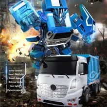Пульт дистанционного управления Гонки Грузовик tt676 2.4 г разведки голос Conrol робот-трансформер модель грузовика со звуком и светом